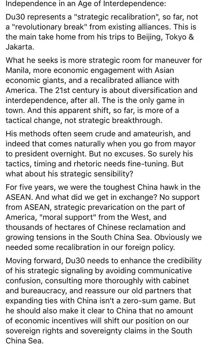 RichHeydarian's tweet image. #Duterte Independent Foreign Policy in Age of Interdependence #Du30 #SouthChinaSea #China #Japan #Americs