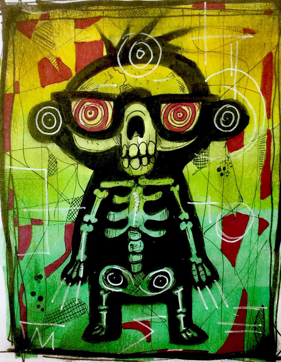 Matthew_Heck13's tweet photo. Season of The Bad Guys Club, Day 27 - X-Ray Kid #art #illustration #doomhead #bonepumpkin #badguysclub https://t.co/I6wsNwu7sF