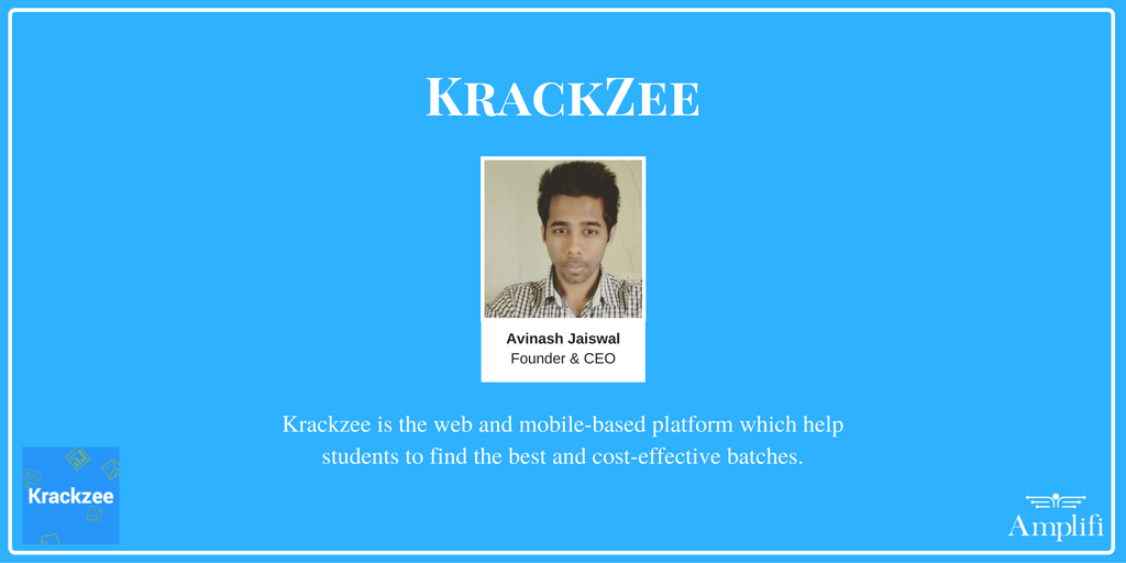 Amplifi_SaaS's tweet photo. Introducing @krackzee, the web and mobile-based platform which helps students to get learned from the best teachers at an affordable cost. https://t.co/JRiBLfCVxi