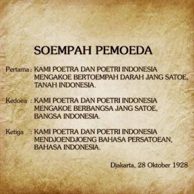 Sudah jelas!! Pemuda bersatu utk kepentingan yg lbh besar,Ayo kobarkan kembali semangat "Bhineka Tunggal Ika" utk Indonesia. 🇮🇩INDONESIA✌🏼️