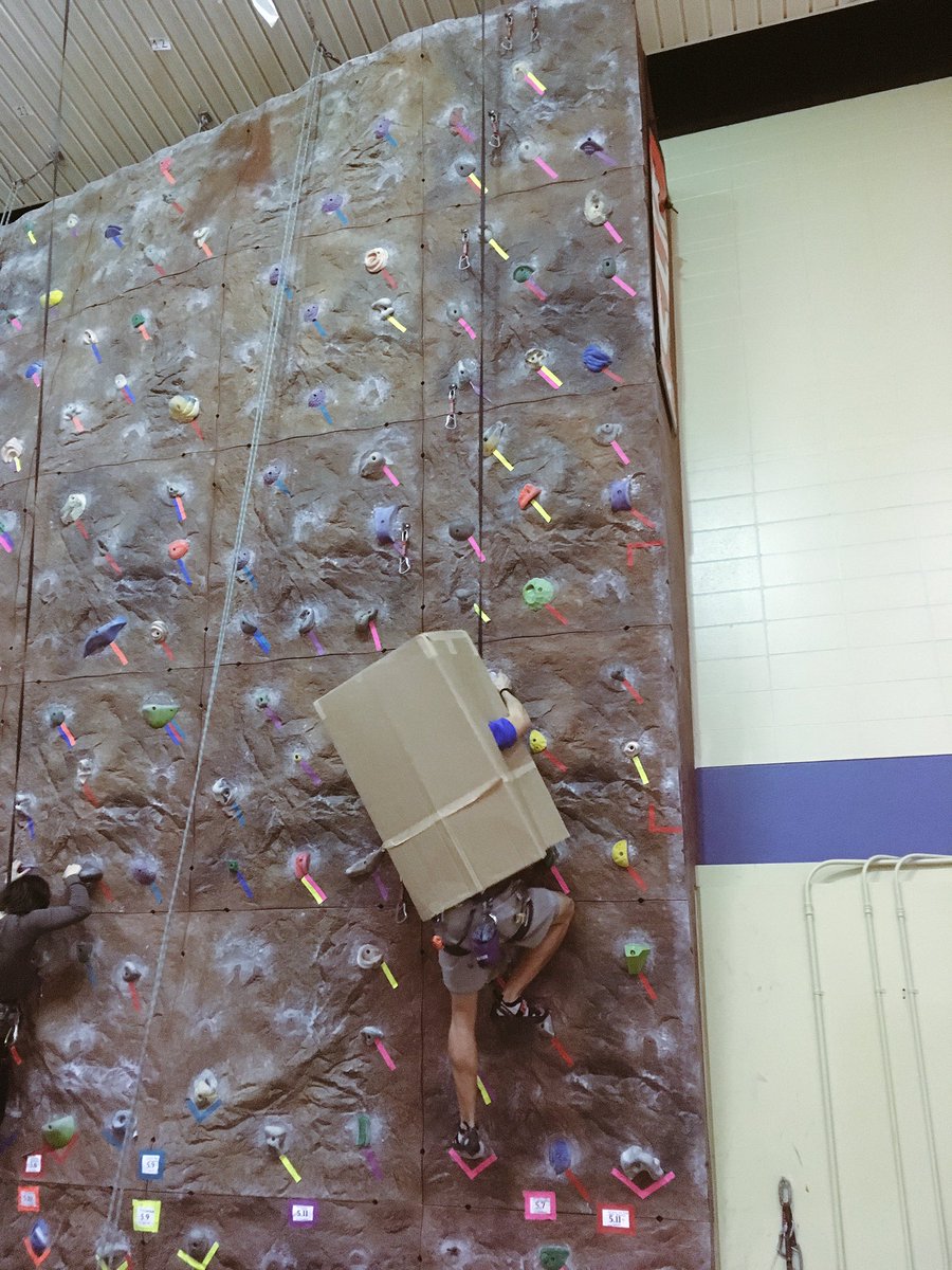 olfeltsh's tweet photo. UPDATE. Box has climbed THE wall! #CostumeClimb https://t.co/NhTzDo6rfJ