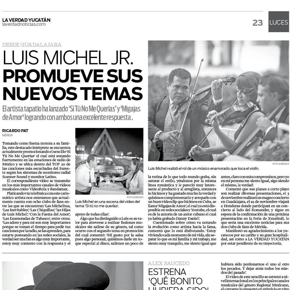 InevitablesDeLM's tweet photo. Excelente Nota para nuestro amigo @LuisMichelJr_  por parte de #LaVerdadYucatan ¡Vamos Por Más!😍 @InevitablesDeLM https://t.co/v2oZrfyval