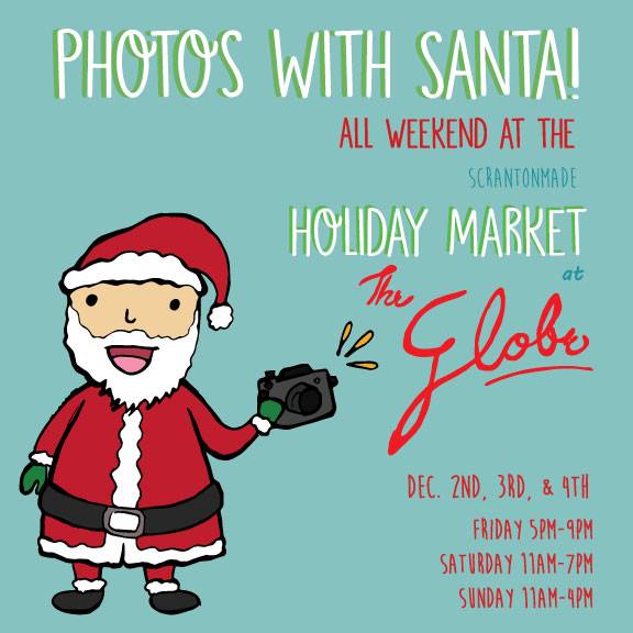 Some of our favorite holiday memories are with Santa at The Globe! Come and get your photos taken with Santa Claus at the Holiday Market!