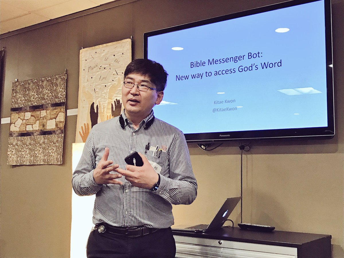faithtech_sv's tweet image. Love hearing the testimony of @KitaeKwon and heart behind the Bible bot app he is working on! #analogmeetup #christiansintech