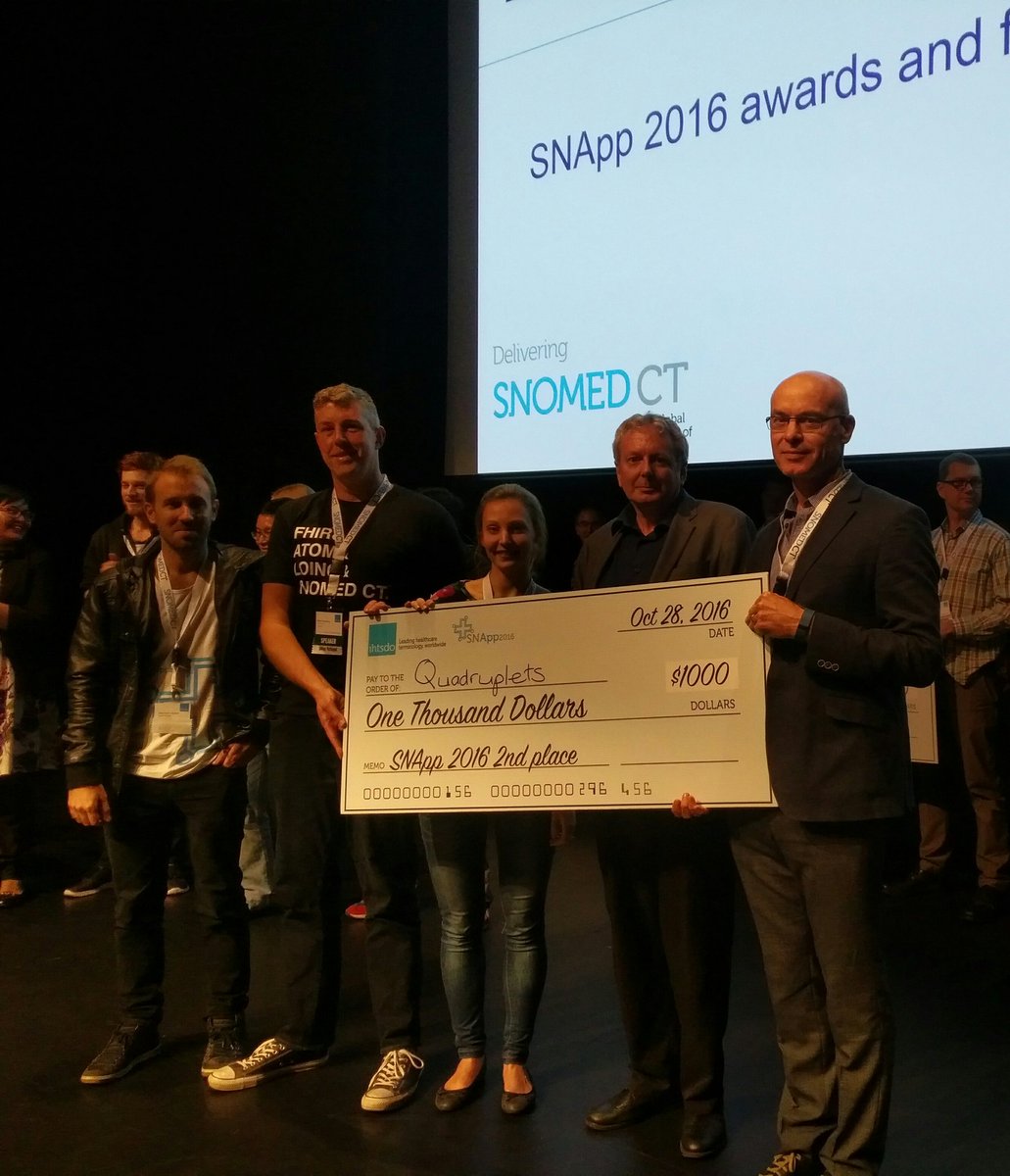 SnomedCT's tweet photo. Congratulations to second place #snapp2016 winners Quadruplets! #sctexpo2016 @HackMiramar @MiramarMike https://t.co/9Ma9FOxF5k