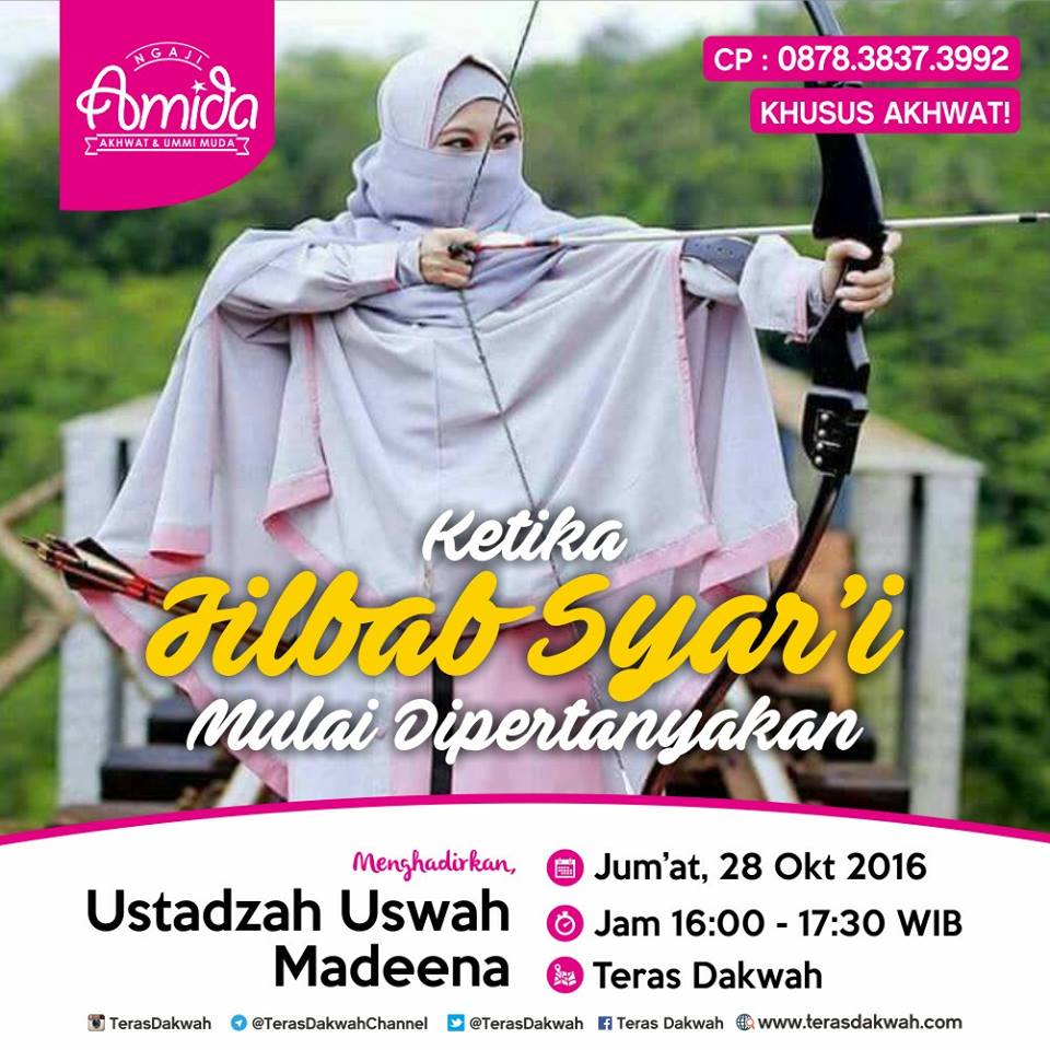 HelloHijabID's tweet photo. Ngaji AMIDA “Ketika Jilbab Syar’i Mulai Dipertanyakan” Bersama Ustadzah Uswah Madeena https://t.co/yErDEoHwSF