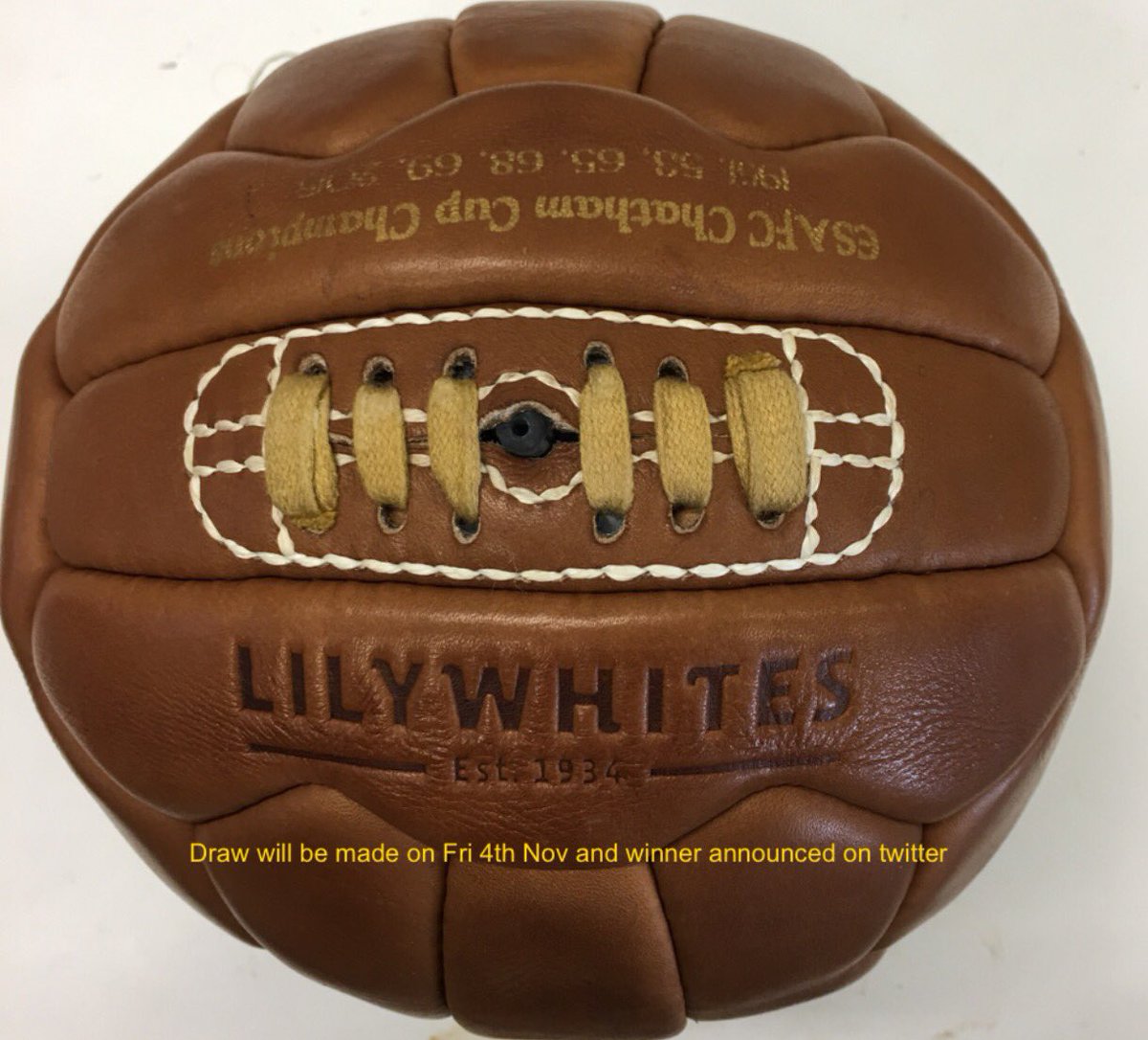 ESAFC's tweet photo. COMPETITION | To celebrate our return to the National League we are running a comp to win a vintage #lilywhites ball, retweet this to enter! https://t.co/MgcLwrJwa4