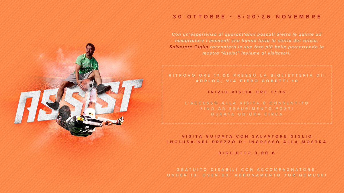 ADPLOG's tweet image. Visite guidate alla mostra #Assist #ADPLOG
L’accesso è consentito fino ad esaurimento posti.Durata 1 ora circa
👉 adplog.com/news/le-storie…
