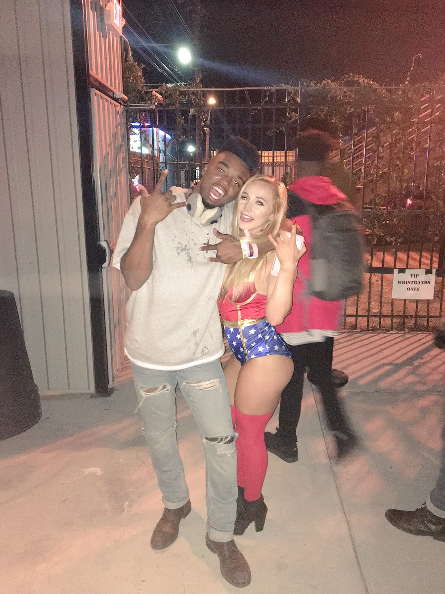 THEREALAPOLLOS's tweet photo. Out here with Mrs. inspiration herself #TxHalloweenBash https://t.co/tSDI7vswn0