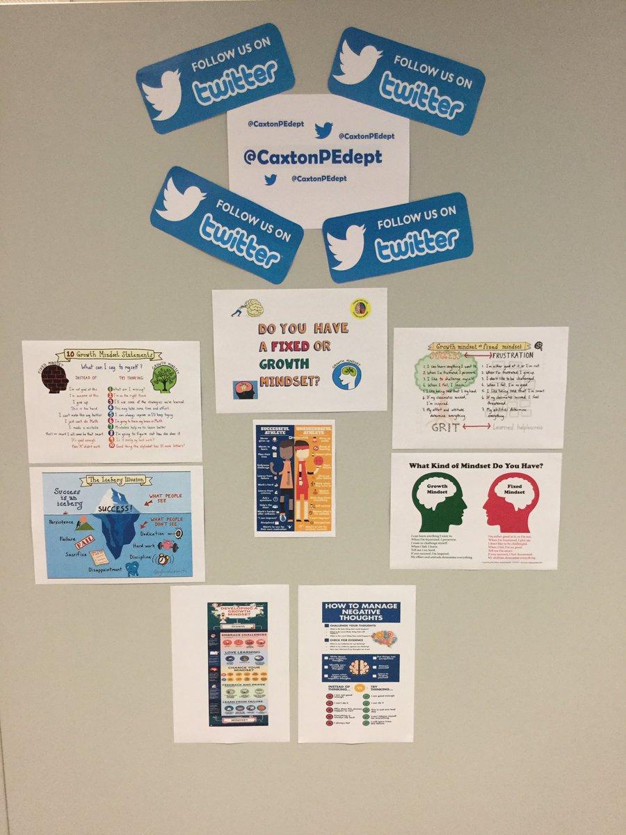 CaxtonPEdept's tweet photo. #GrowthMindset board looking good! Developing a growth mindset is a key focus in PE lessons https://t.co/l85OiOrn1a