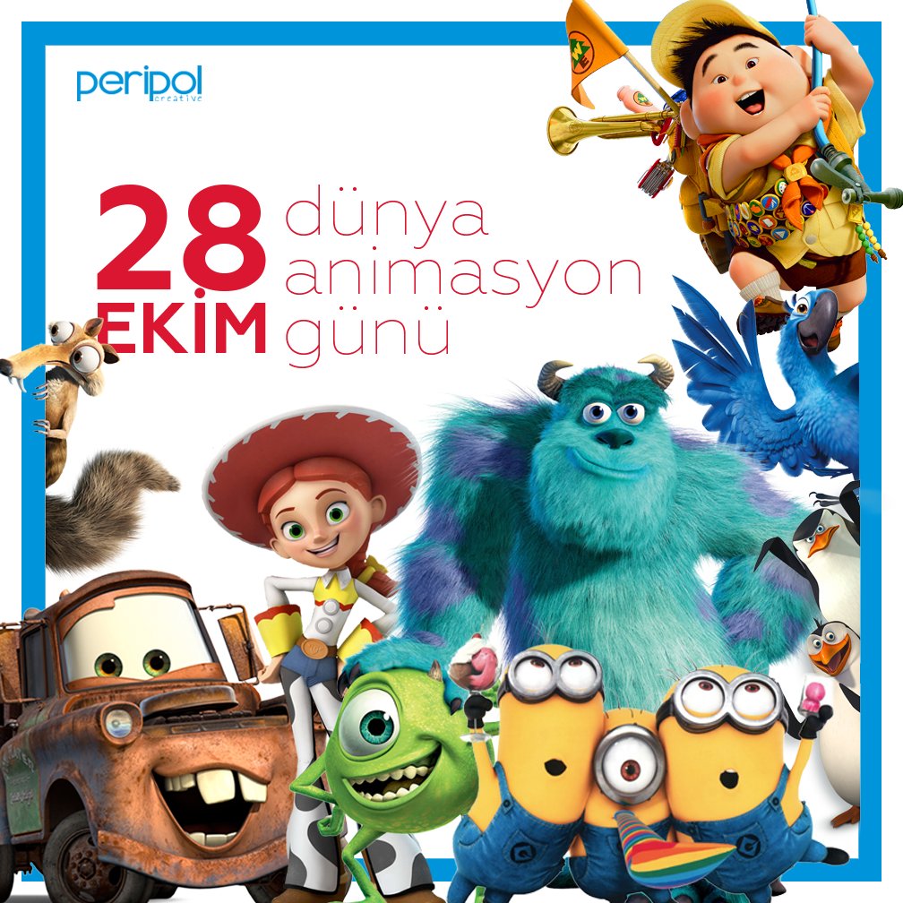 PeripolCreative's tweet photo. #dünyaanimasyongünü #worldanimationday #animationday #toystory #jessie #russell #iceage #scrat #monstersinc #jamessullivan #mikewazowski https://t.co/J0PU6HNBCt