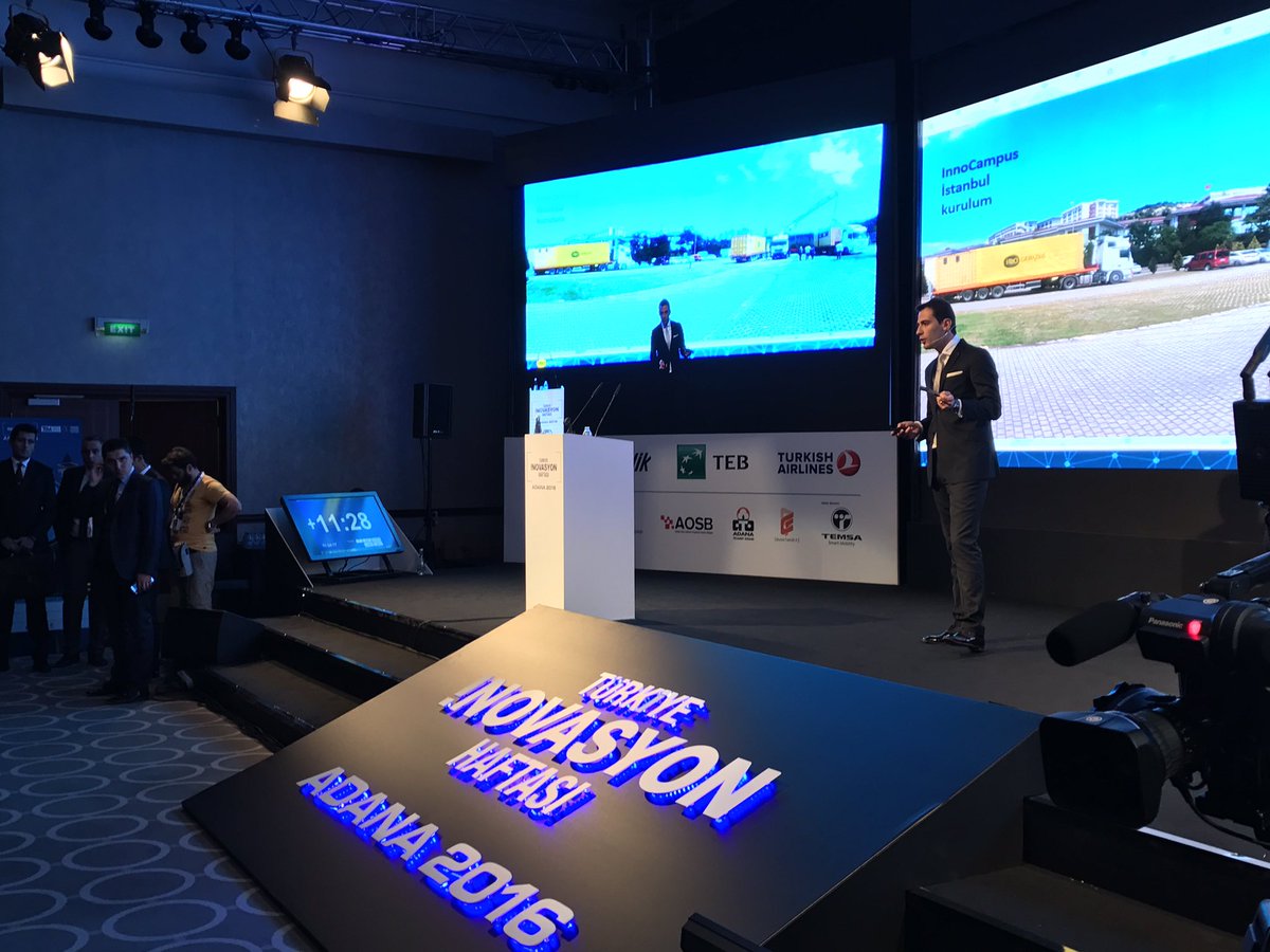 Günün ilk konferansında <a href="/inno_campus/">InnoCampus</a> Kurucu Ortağı Serhat Doğan, projelerini anlatıyor.
#İnovasyonHaftası