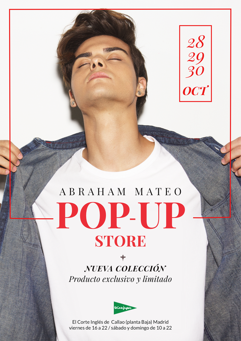 SonyMusicSpain's tweet photo. ¡Date prisa! Mañana es el último día para hacerte con la colección exclusiva de @AbrahamMateoMus! Pásate por el Corte Inglés de Callao! https://t.co/Sj8lpa3r06