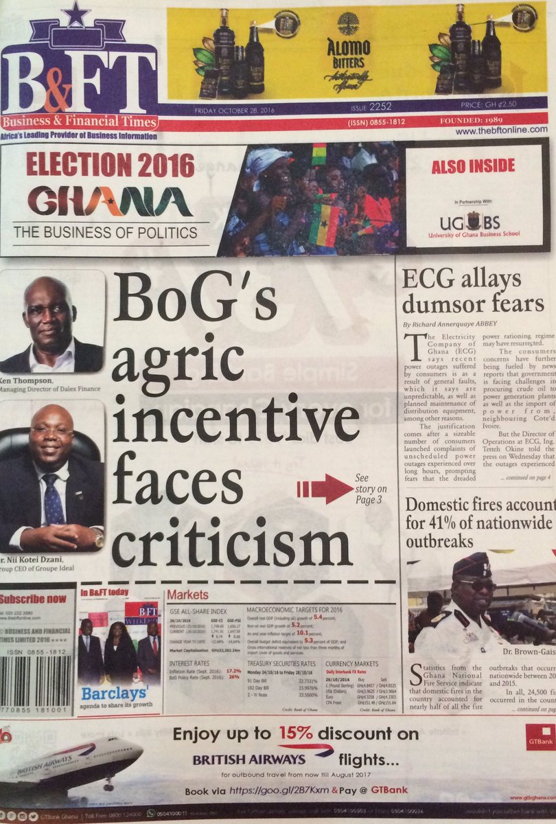 PulseGhana's tweet photo. Pulse Newspaper Review
B&FT : BoG's agric incentive faces criticism
#PulseGhana #PulseReview #PulseNews https://t.co/YERBLGRkSV