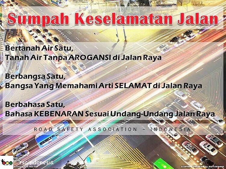 Sumpah Pemuda yang tidak arogan di jalan, memahami arti selamat di jalan dan menjunjung aturan yang berlaku. #roadsafety #sumpahpemuda