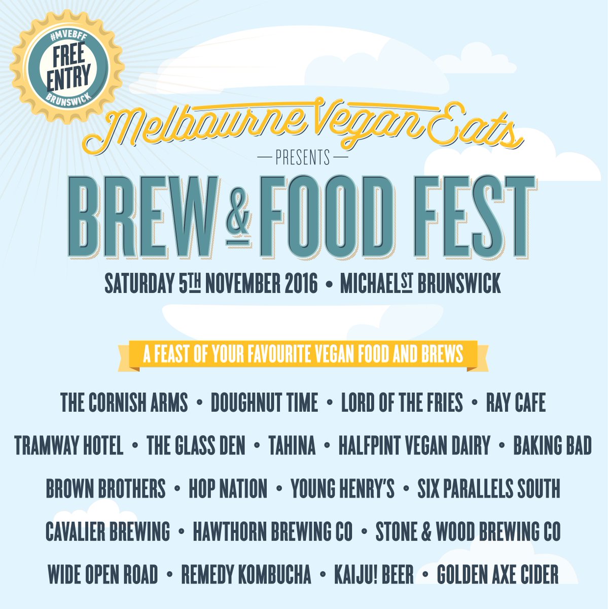 Just one more week! Next Saturday you'll find us in Michael St, Brunswick <a href="/melbveganeats/">MelbourneVeganEats</a> first annual Brew &amp; Food Fest Free Entry! Who's in?