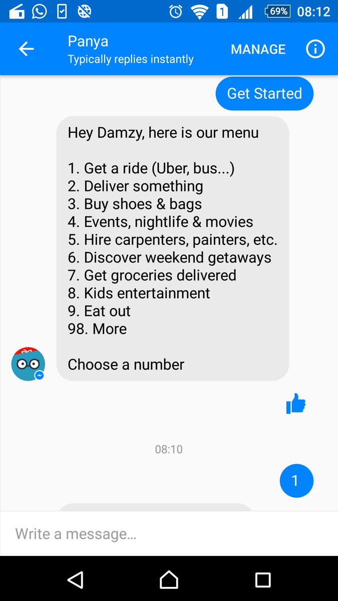 damzy_lola's tweet photo. @slimundermine88 it's a Bot available on Facebook and Telegram that gives you access to different services. Panya as if 'shortcut' https://t.co/OBN34OgmDa