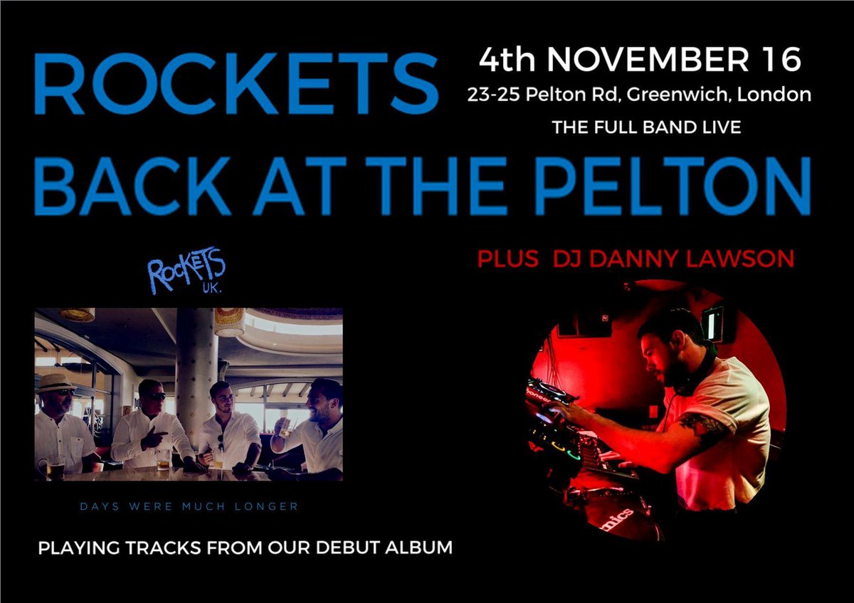 peltonarms's tweet photo. Next Friday 4th November The Rockets are back and playing tracks from their debut album.
https://t.co/WMzXBZrler https://t.co/Bge1WfpmX5