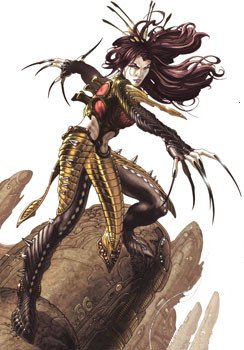 MARVEL_chara's tweet photo. レディ・デスストライク／ユリコ・オーヤマ
 
 能力：
 超人的身体能力
 アダマンチウムの爪と骨
 ヒーリングファクター
 武術の達人
 武器の扱い
 
 父ケンジはアダマンチウムと骨の結合の方法を生み出した人物で、彼女は研究を自分の体で実験した。 https://t.co/XSml503o4V
