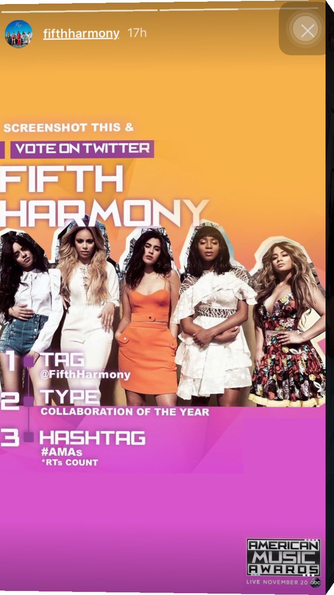 #AMAs  <a href="/FifthHarmony/">Fifth Harmony</a> collaboration of the year ❤️