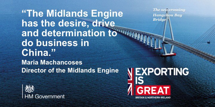 HMGMidlands's tweet photo. Good luck #notts biz, China 31/10 @anparioplc @adetexs @TrentUni @UniofNottingham @BracksBritain #midlandsengine #MEChina #ExportingisGREAT https://t.co/o9u4gTaego