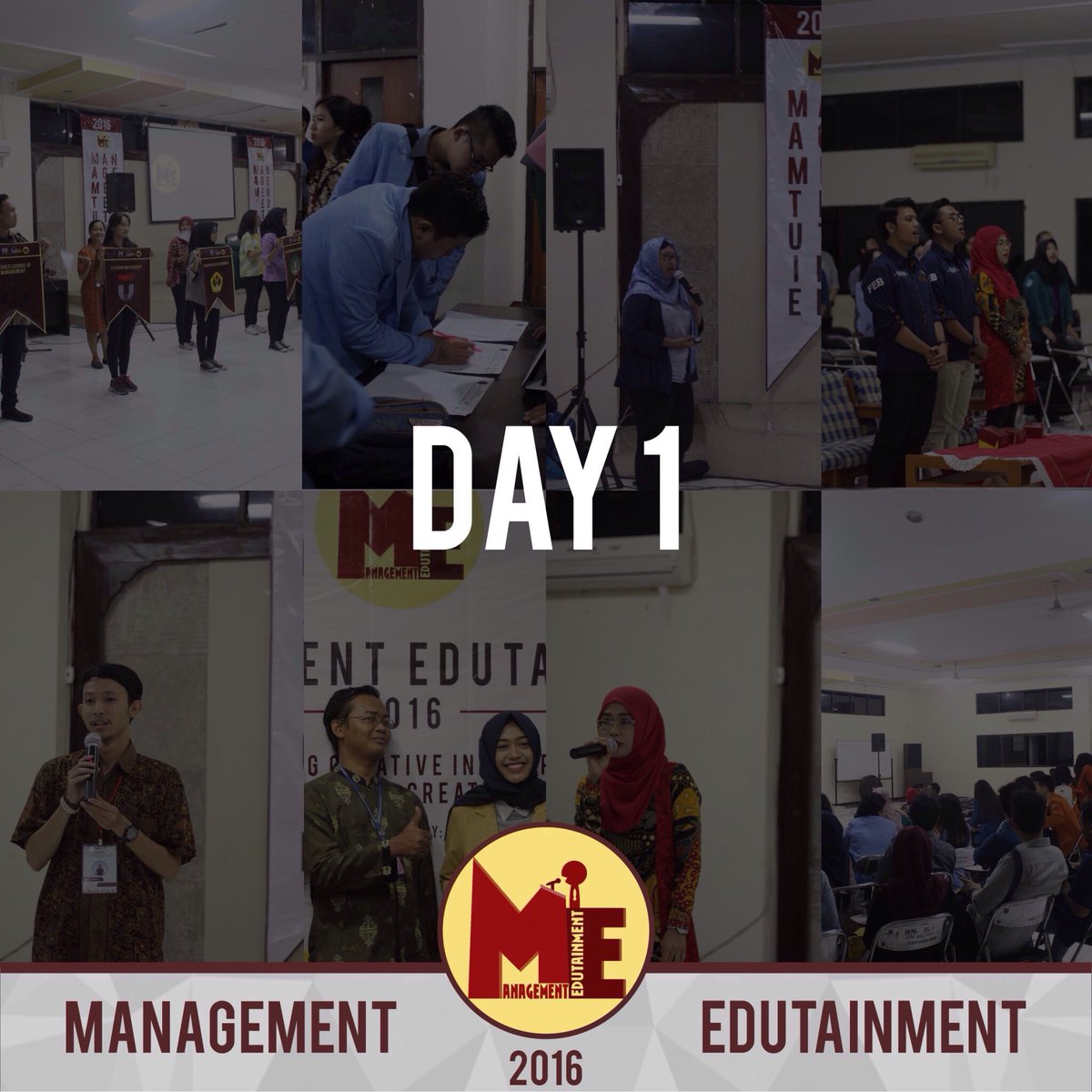 Rangkaian day 1 full diisi dengan berbagai kegiatan pembukaan dan penyambutan para peserta ME2016. Good luck guys!