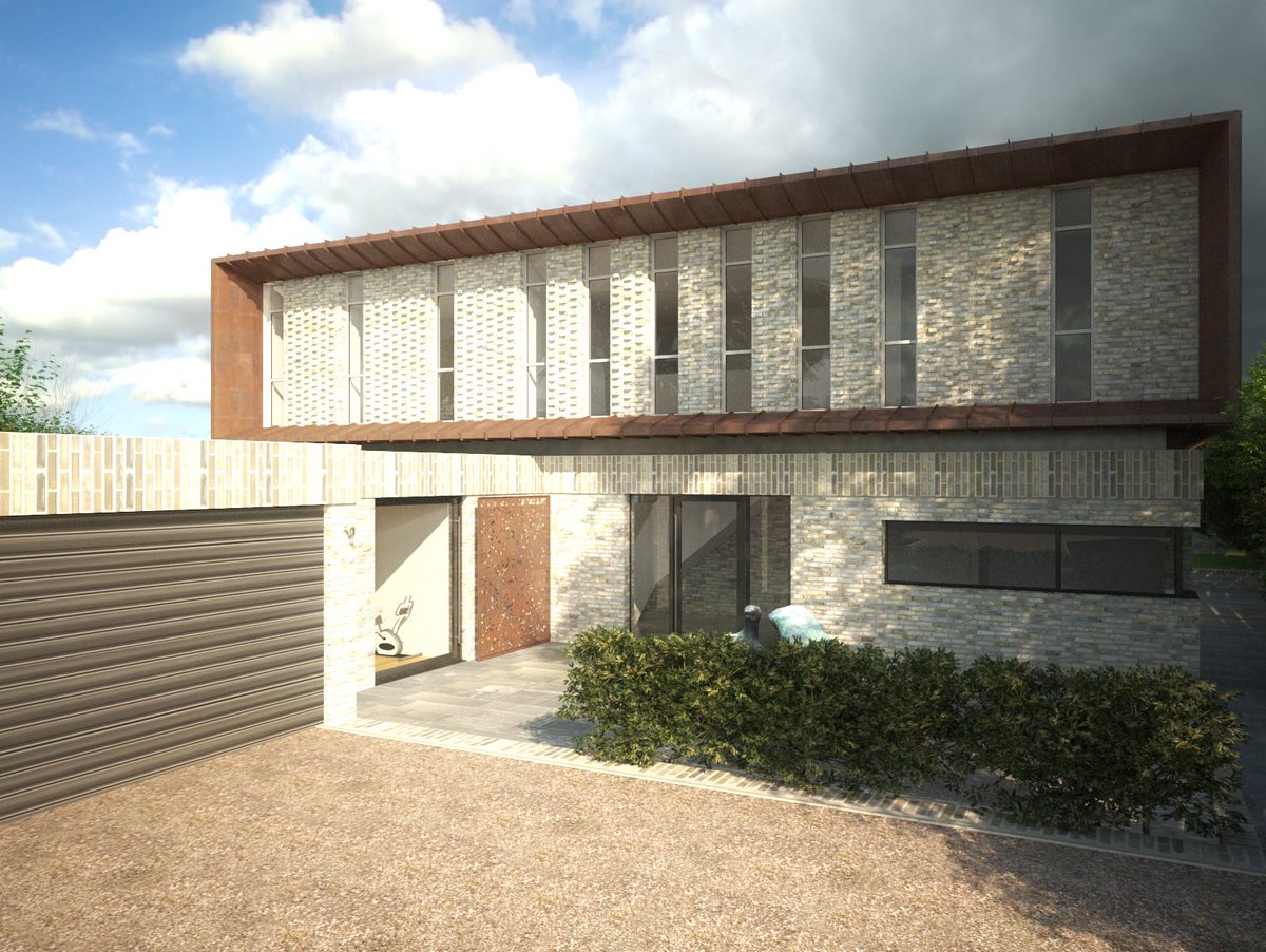 We've recently received #planning permission for this private house near Stratford-upon-Avon #architecture #VMZinc Pigmento #Petersen brick
