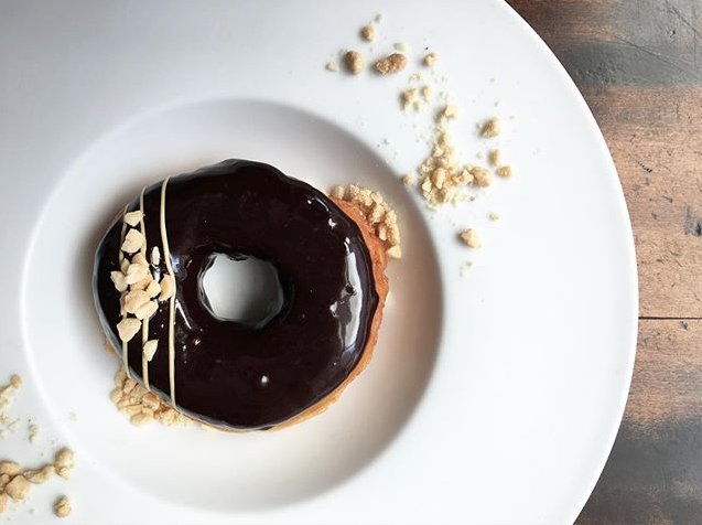 📸/Re-gram @maggiemooz: “Peanut butter and banana cream filled brioche donuts. Chocolate glaze. Roasted peanuts. 🐒🍌🍩.”  #SBKdowntown #TGIF