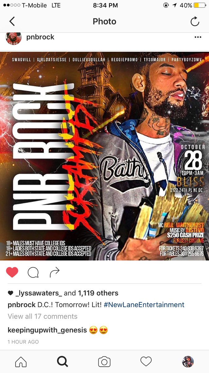 TradingWithSwag's tweet photo. Tonight we live at bliss nightclub . Meet PNBRock &amp; Lightshow there performing Live #DcScreamfest click tic link in bio for tics https://t.co/C50Yl1viet