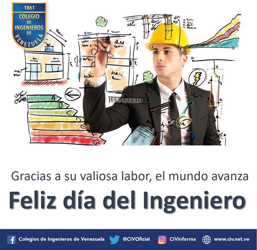 CIVoficial's tweet photo. Feliz Dia del Ingeniero #CIV # Fonpres #ingenieros #efemérides https://t.co/69acEfYER4