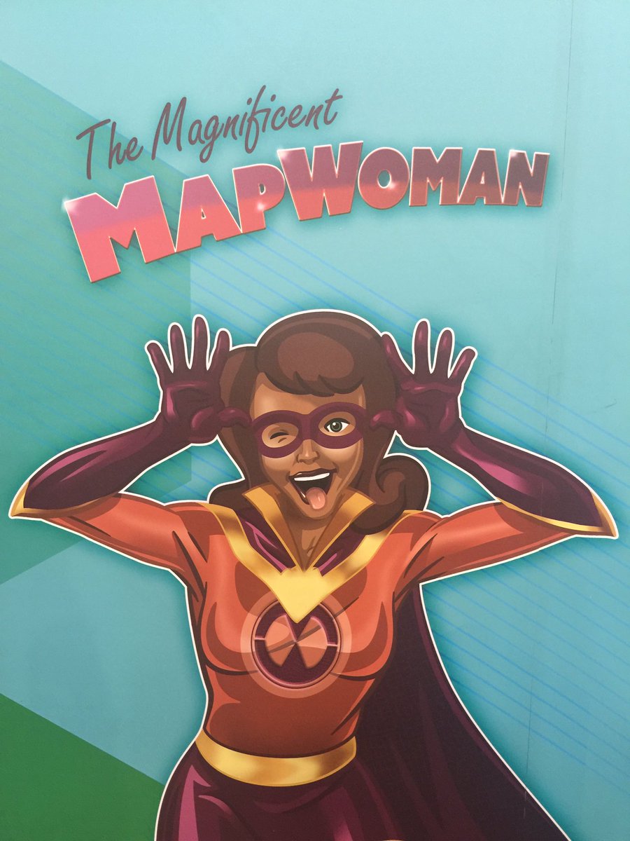 MeganMstarr's tweet photo. Come see Esri and take a selfie with Map Woman! #SWE16 #gogoglobey #esriexperience https://t.co/wrIGwMztUP