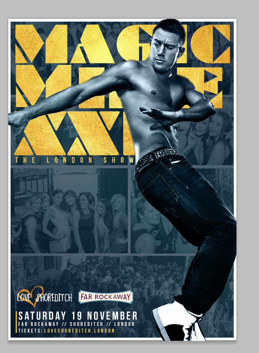 LynnMissyJ's tweet photo. Baby oil at the ready #GirlsNightOut The Magic Mike XXL show is coming to @farrockawayE1 Shoreditch  >> https://t.co/RerTVKEKwQ  #HenNights https://t.co/qgjEtRuLD5