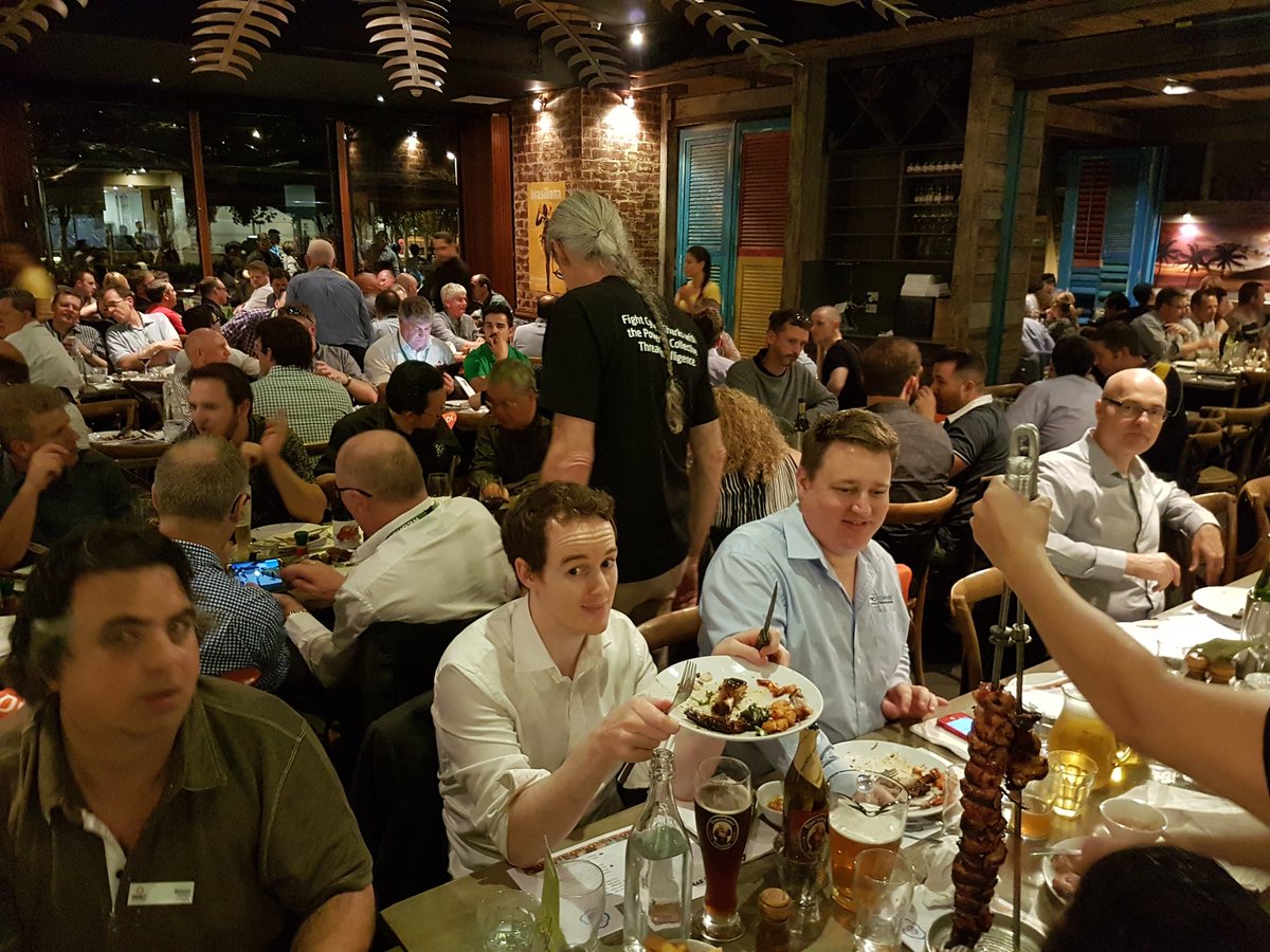 sjkparker's tweet photo. @SMBITProANZ sharing stories and pigging out at the Braza in Darling Harbour as part of #smbit2016 https://t.co/rUok8mRSWM