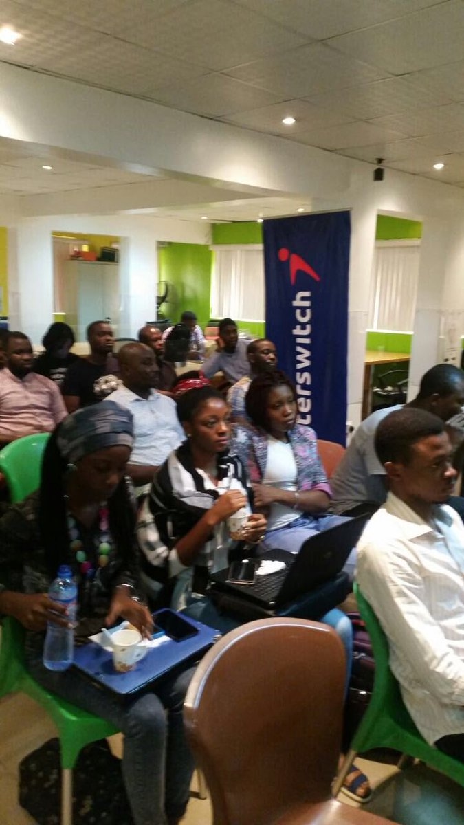 bhmng's tweet photo. Happening now at @Cc_HUB yaba. GMD Interswitch, Mitchell Elegbe addressing developers at the #InterswitchAPIjam https://t.co/fXNbPghaEc
