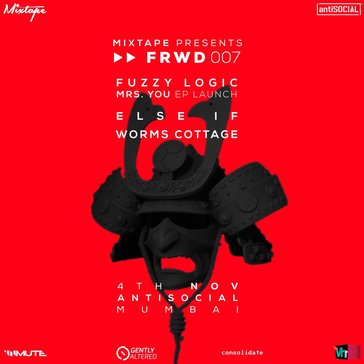 Mixtapelive's tweet photo. Coming up next Friday!
FRWD 007 at antiSOCIAL, Mumbai // Nov 4th
Ft. Fuzzy Logic + Else If + Worms Cottage
RSVP: https://t.co/vS2hLPiWFn https://t.co/9cn1ehIo7R