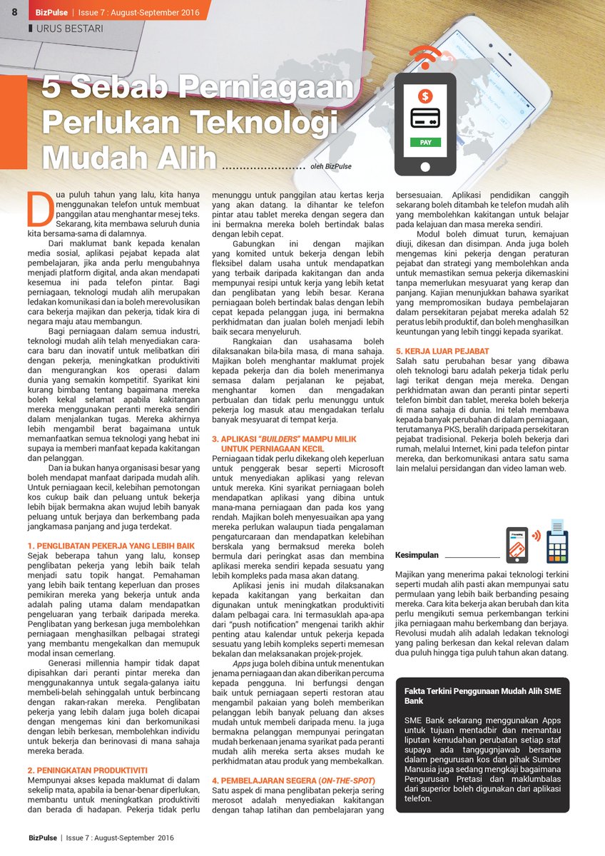 SME_Bank's tweet image. 5 Sebab Perniagaan Perlukan Teknologi Mudah Alih

#bisnes #usahawan #perniagaan #smebank #teknologi