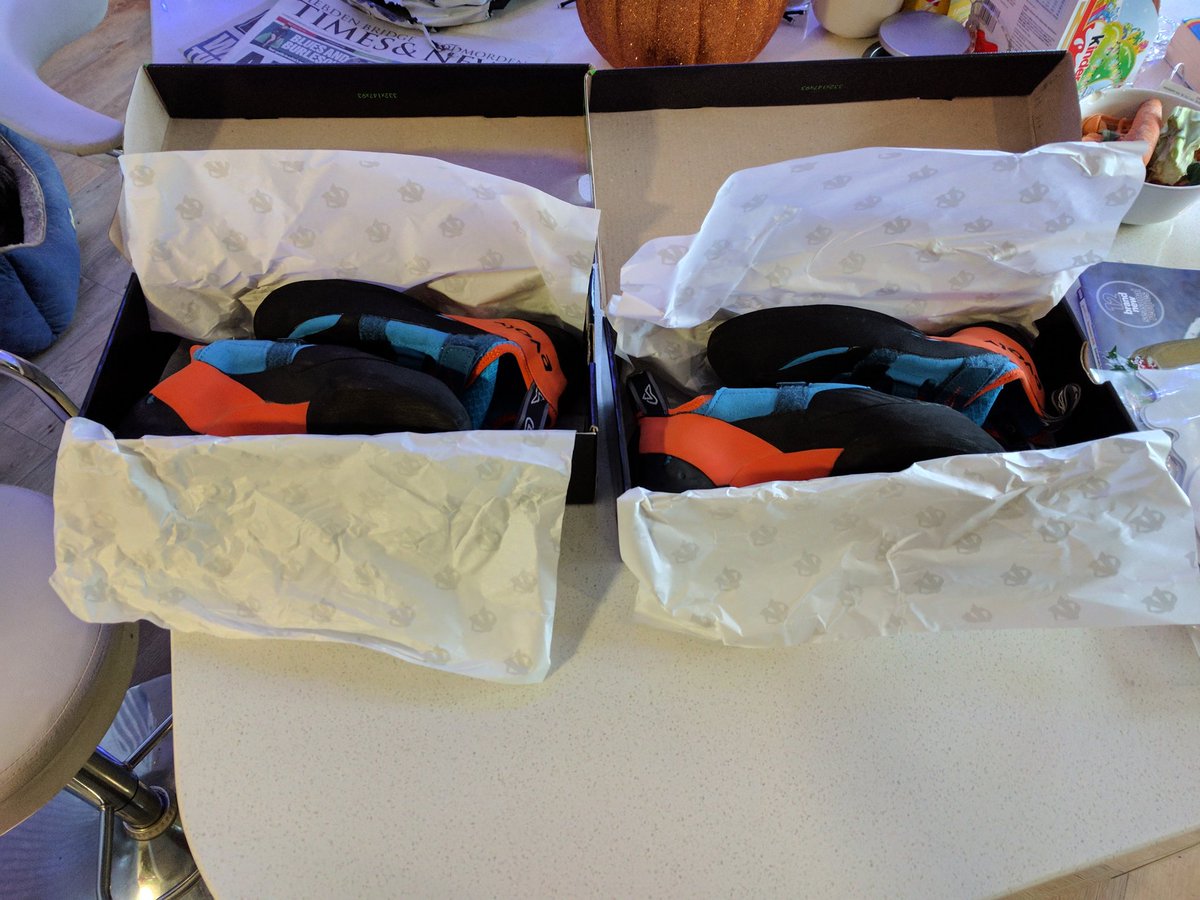 adamthedev's tweet image. So psyched, Evolv just sent me 2 pairs of their best climbing shoe! That&apos;s like over £300 worth of gear for free!