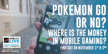 bschawla's tweet photo. Mobile Gaming is experiencing explosive growth fueled by Pokémon Go! Experts tell all at GSMA Mobility Live! https://t.co/APp4SrLynE https://t.co/dxXKabvQbm