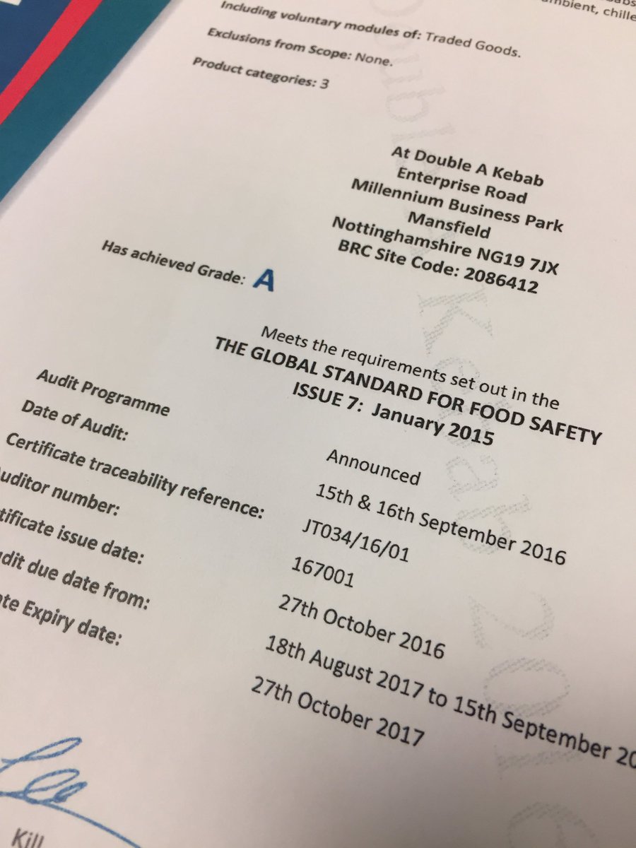 DABurgerCo's tweet photo. A BIG day in our history. Our BRC A grade is confirmed. Thanks to Ian @foodfixltd for guiding us through. #bigday #proud #keburger https://t.co/y1YrgC3RqB