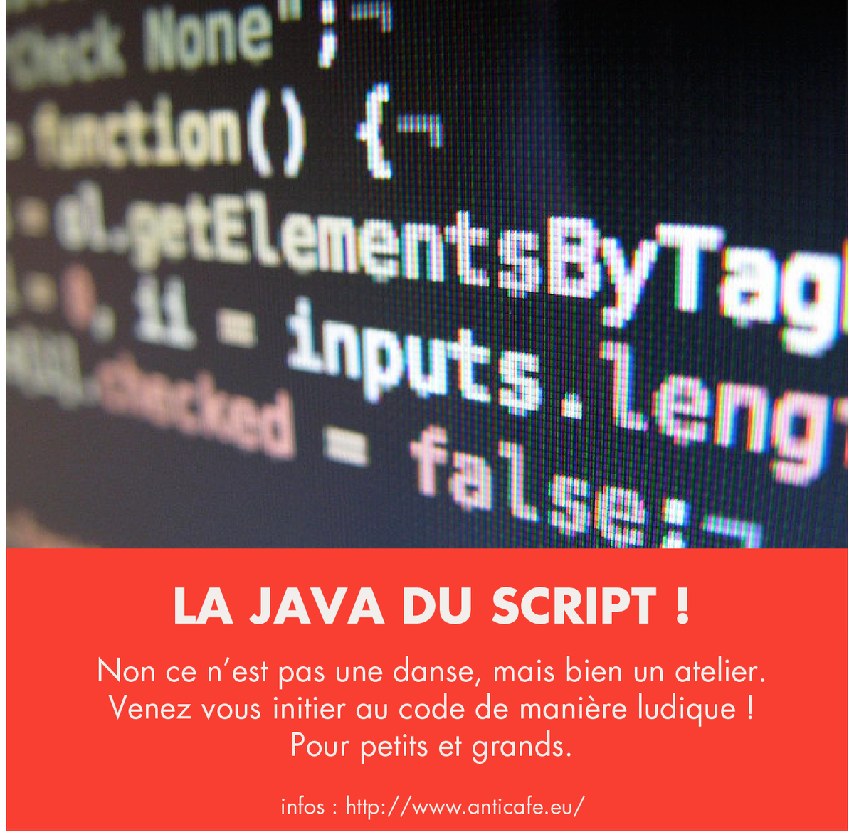 anticafeaix's tweet photo. Atelier #code @anticafeaix  ! A demain ! #javascript #ludique https://t.co/sIjYequ0A1