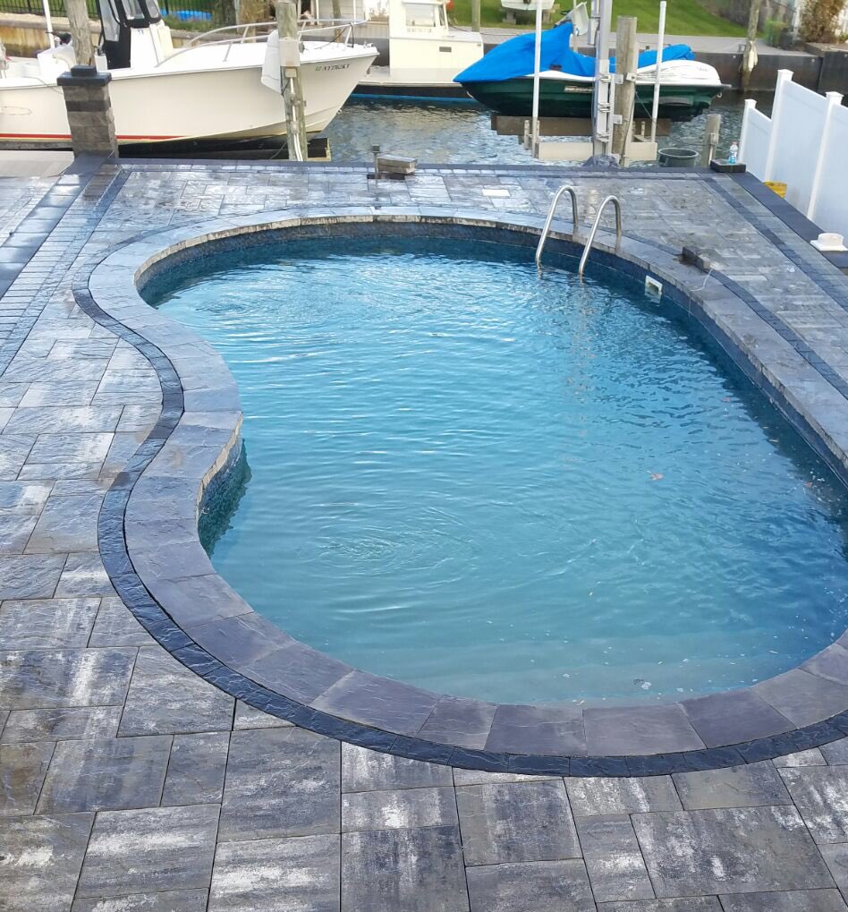 StoneCreationsofLI on Twitter "Elevated paver pool patio, Cambridge