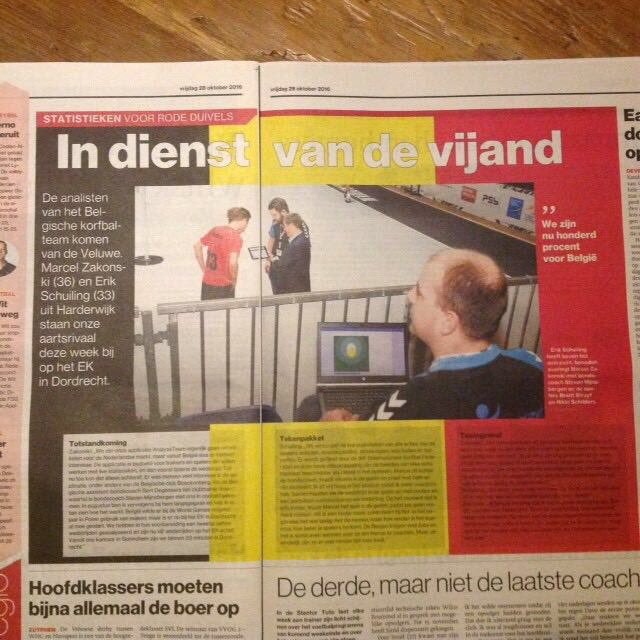 Onze analisten van <a href="/analyze_team/">AnalyzeTeam</a> in de krant #korfbal #diamonds #ekc2016