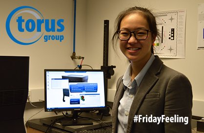 TorusTechnology's tweet photo. Kay our trainee R&amp;D #Engineer has that #FridayFeeling because #FemaleEngineersRock #ILookLikeAnEngineer #9percentisnotenough #WiE https://t.co/faKr5n3bkq