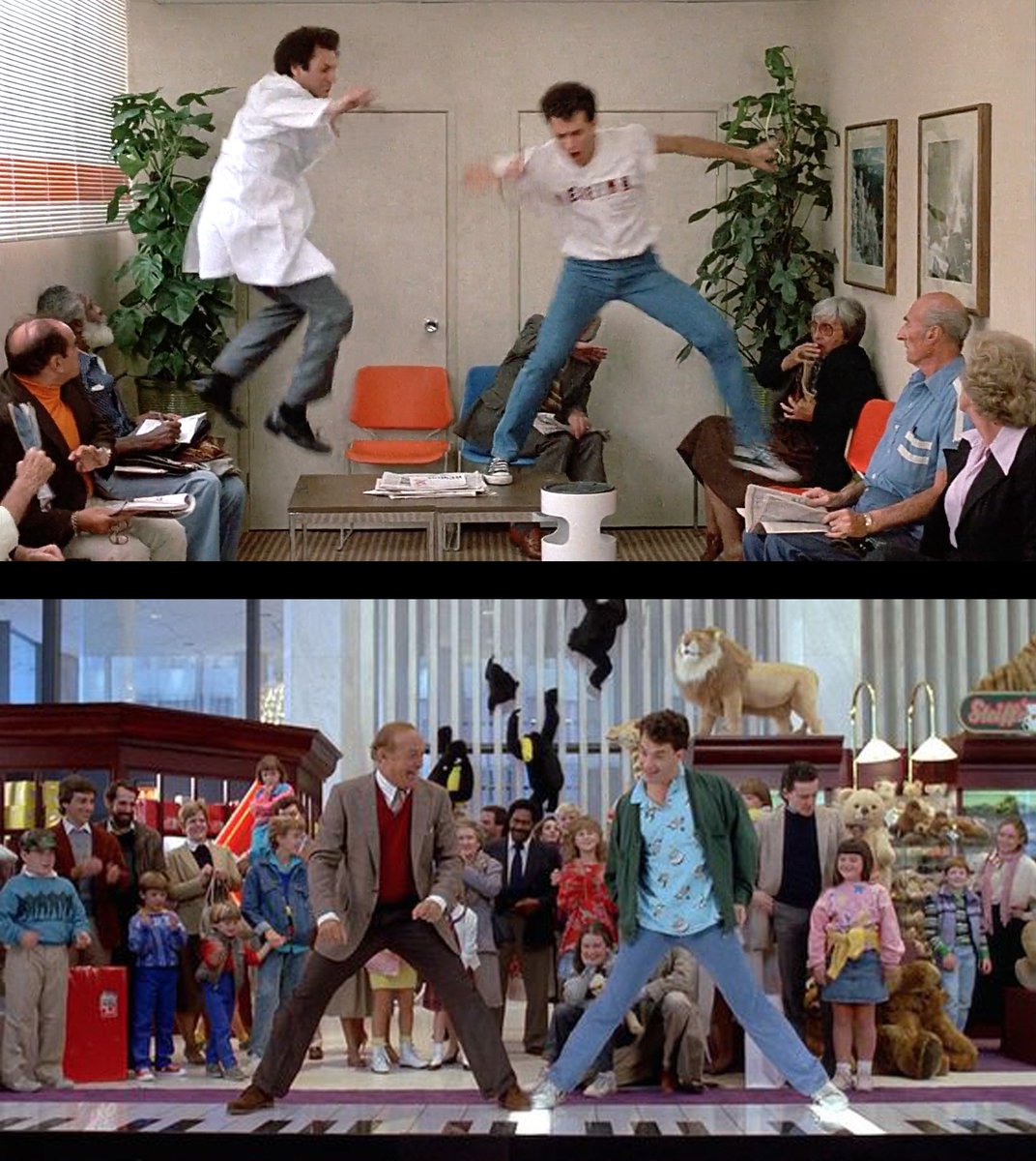 BachelorParty84's tweet photo. #BachelorParty 1984 vs #Big #movie 1988 - Mr #TomHanks was always light on his toes #WilliamTepper #RobertLoggia https://t.co/XnZUbBIg3a