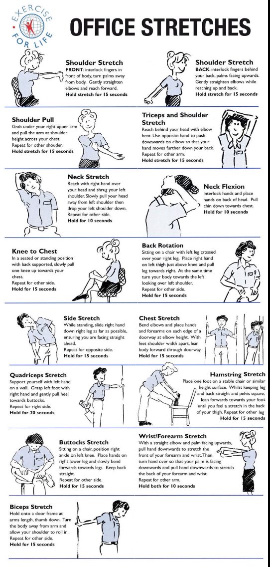 Have you been mostly sitting since you arrived at work? Time to move around &amp; a stretch to loosen off! #movemore #sitless