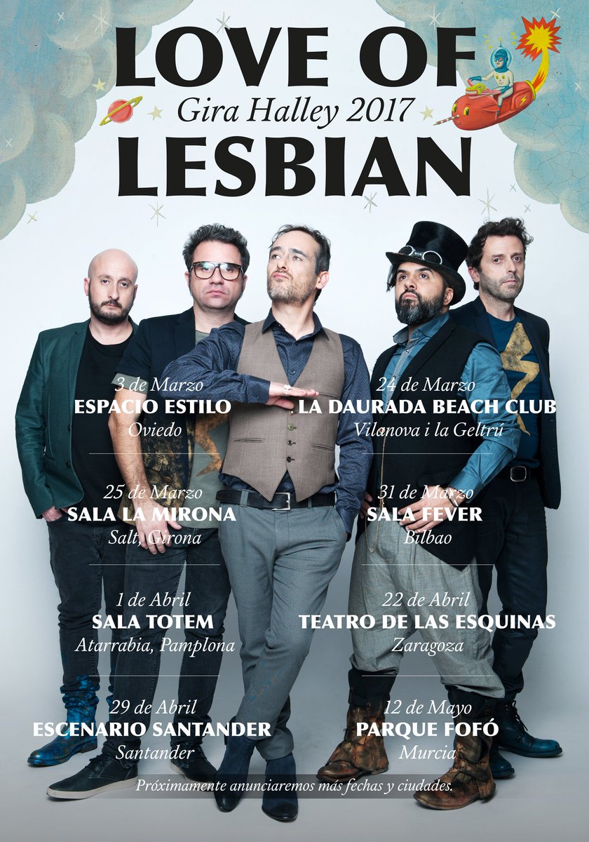 loveoflesbian's tweet photo. Siempre mola anunciar nueva gira! #GiraHalley2017 YA A LA VENTA en @Fangazing https://t.co/GgINfTD0QD Y @ticketea https://t.co/ixkRVBTsay https://t.co/ivg2WcQjgW