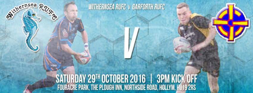 Tomorrow Withernsea play hosts to <a href="/GarforthRUFC/">GarforthRUFC</a> at HOME, 3pm kick-off #Yorkshire5