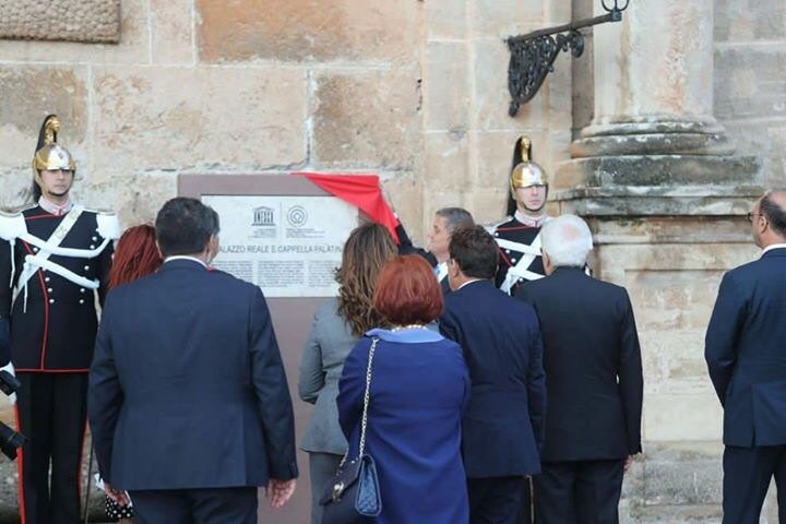 Cerimonia apertura UNESCO per Palermo arabo-normanna e le cattedrali di Cefalù e Monreale col Presidente Mattarella.