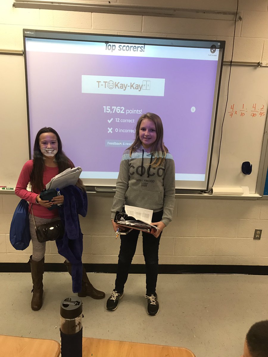mrkennedynj's tweet photo. Congrats to  T-T and Kay-Kay! #perfect #addingandsubtractingfractions #kahootfriday https://t.co/zDplUsd1CZ