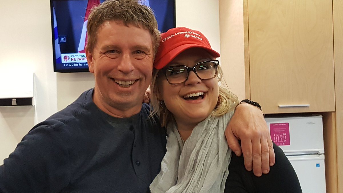 NewellDavid's tweet photo. CBC's Brian Mosher and Come From Away's Kendra Kassebaum (Janice Mosher) at the @centralmorning studio this morning! https://t.co/MN9bOtxcEP